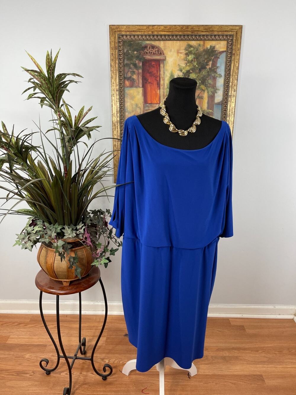 Jessica Simpson Sheath Dress Women's 4X Blue Contemporary Executive‎ Minimalist